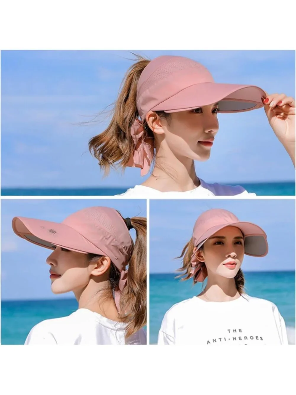 Wide Brim Sun Visor Hat for Women - Golf, Beach, Tennis, Garden, Sun Protection